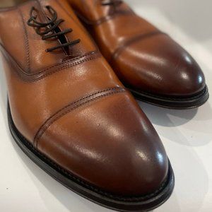 Antonio Maurizi Cognac Leather Oxford Cap Toe Shoes